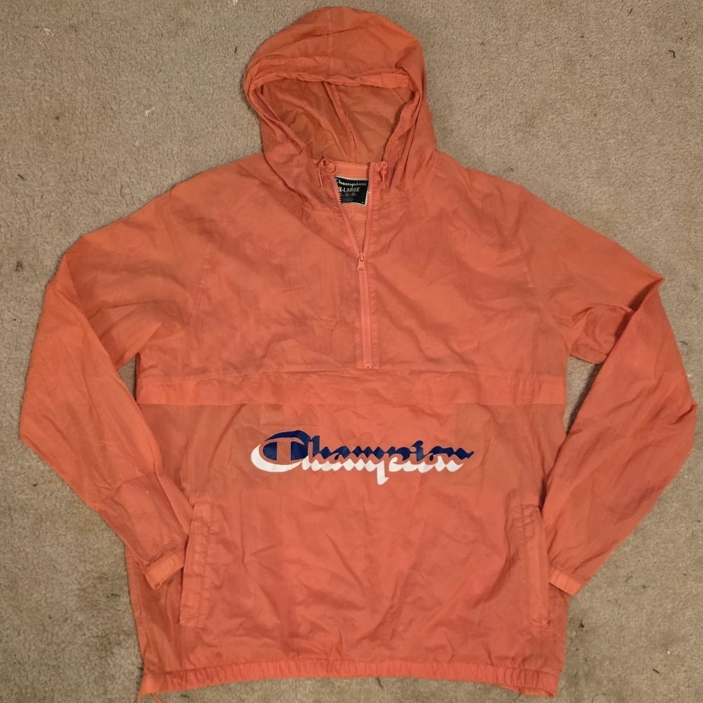 Orange Champion Anorak Windbreaker Jacket 2XL